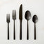 20-PIECE ESSENCE BRUSHED BLACK FLATWARE SET