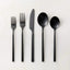 20-PIECE PARALLEL BRUSHED BLACK FLATWARE SET