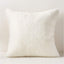 26" WHITE SHORN SHEEPSKIN THROW PILLOW WITH DOWN-ALTERNATIVE INSERT