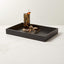 HEATH EMBOSSED BLACK LEATHER TRAY