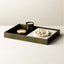 HEATH DARK GREEN LEATHER TRAY