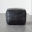 LEATHER BLACK POUF