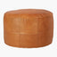 ROUND SADDLE LEATHER OTTOMAN-POUF