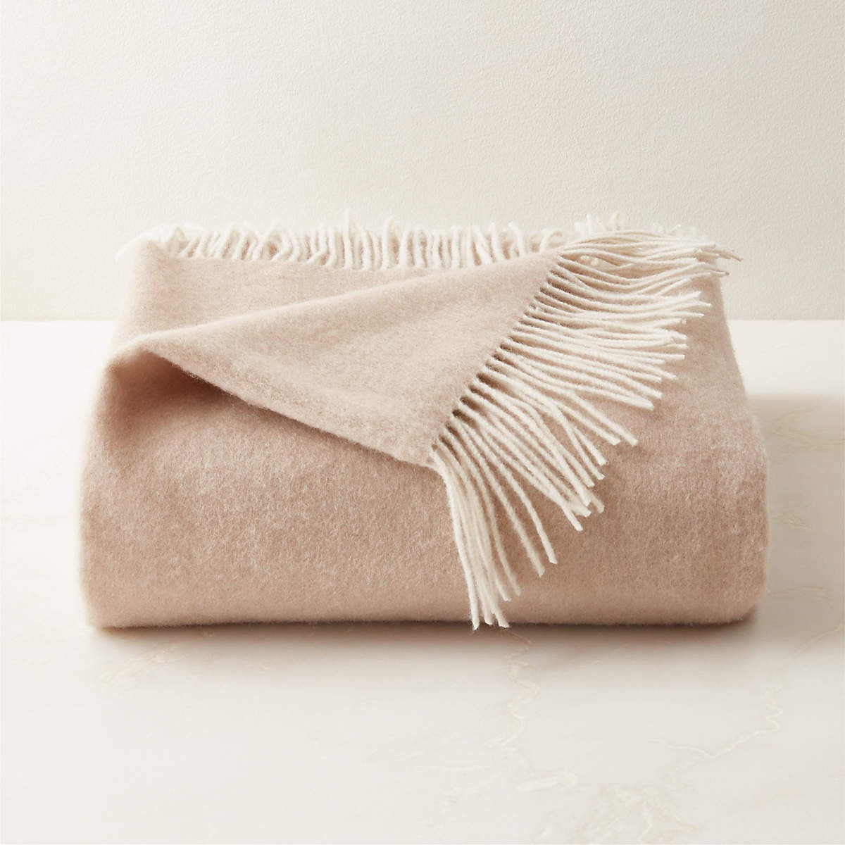 BAY WOOL THROW WITH FRINGE