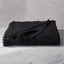 MERINO WOOL BLACK THROW