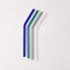MULTI-COLORED GLASS STRAWS SET OF 4