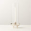 VETRO POLISHED STAINLESS STEEL AND GLASS HURRICANE CANDLE HOLDER